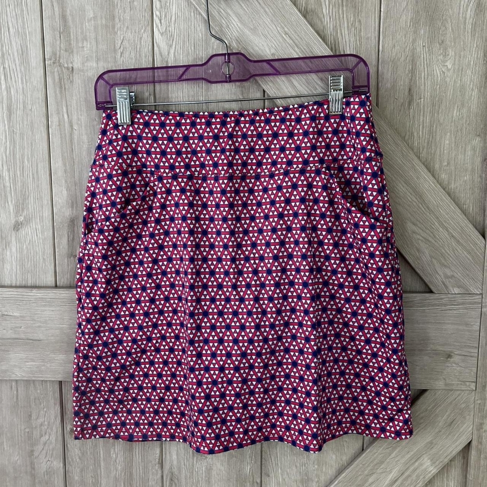 Geometric Patterned Skirt - Pink and Blue